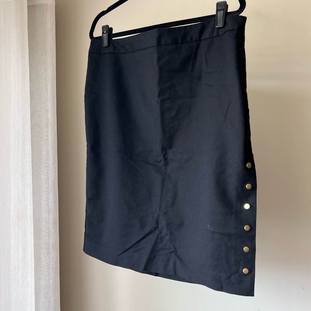 Worthington Black pencil skirt with snap details along the side